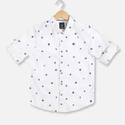 allen solly Boys Micro Print Slim Fit Shirt-picture-25
