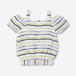 Striped Cold-Shoulder Top-image-1