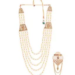 jiyanshi fashion Pearl Beaded Multistrand Chain with Brooch-picture-7