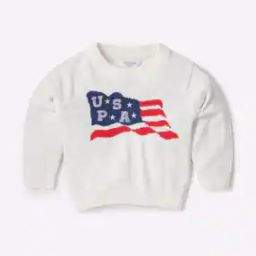 Flag-Knit Round-Neck Sweatshirt-38