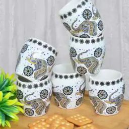 Set of 6 Handcrafted Ceramics Glossy Kulhads-image-49