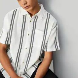 Boys Striped Regular Fit Shirt with Short Sleeves-image-30