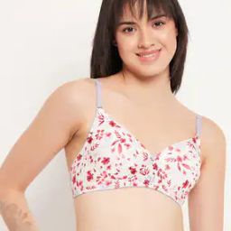 Women Printed Padded Full Cup Wirefree T-shirt Bra-image-7