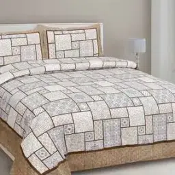 Cotton Double Bedsheet with 2 Pillow Covers-image-90
