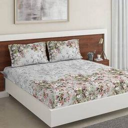 Floral Print Double Bedsheet with 2 Pillow Covers-image-67