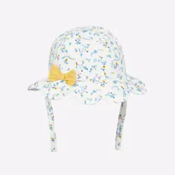 Floral Print Bucket Hat with Tie-Up-image-70