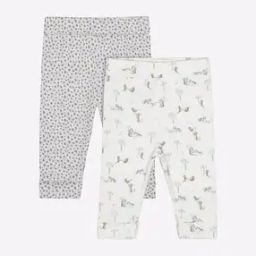 Pack of 2 Printed Leggings with Elasticated Waistband-image-67