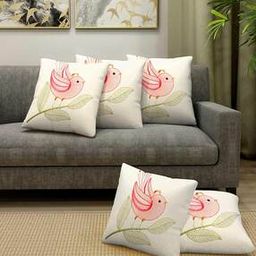 Pack of 5 Embroidered Square Cushion Covers 12"x 12"-39