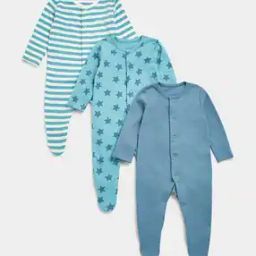 Pack of 3 Striped Sleepsuits-picture-48