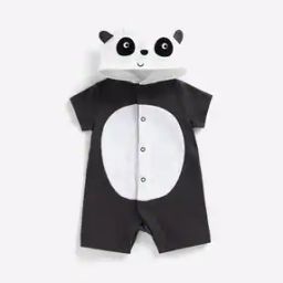 Panda Print Rompers with Hood-image-43