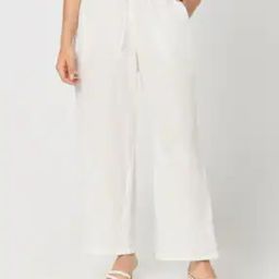 Women Flat-Front Loose Fit Pants-image-11