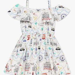 Printed Off-Shoulder A-Line Dress-image-70