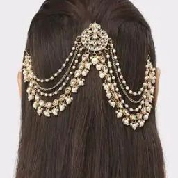 Women Kundan-Studded Sheeshphool Hair Pin-image-2