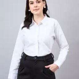 Women Regular Fit Shirt with Spread Collar-39