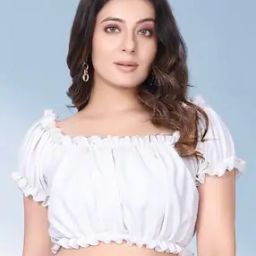Women Slip-On Blouse with Puff Sleeves-21