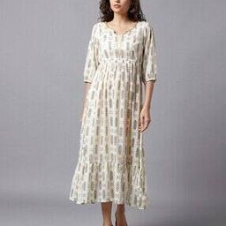 Printed A-Line Dress-image-24