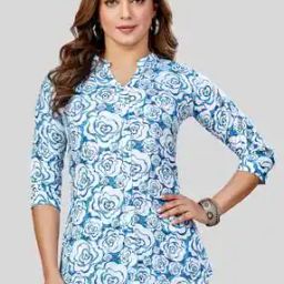 Women Floral Kurti-image-2