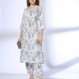 Women Floral Print Straight Kurta-image-10