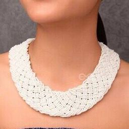 Women Beaded Bib Necklace-image-8