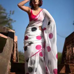 Women Polka-Dot Print Saree-picture-35