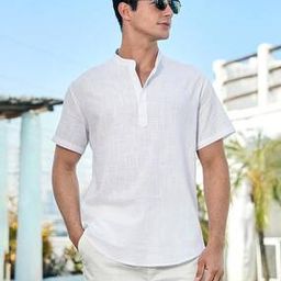Men Slim Fit Short Kurta with Half-Sleeves-picture-46