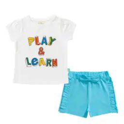 Typographic Print Top & Shorts Set-picture-14
