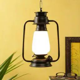 Milky Glass Lantern Hanging  Lamp-image-1