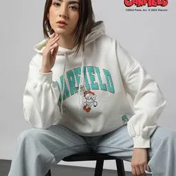 Women Garfield Print Relaxed Fit Hoodie-image-76