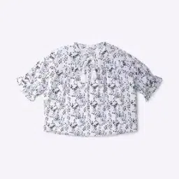 Floral Print Top with Neck Tie-Up-40