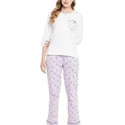 clovia Women Printed T-Shirt & Pants Set-picture-30