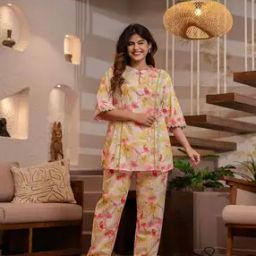 Women Cotton 2-Piece Top & Palazzos Set-image-39