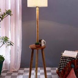 Jute Drum Wooden Floor Lamp-image-10