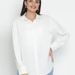 Women Regular Fit Shirt with Spread Collar-image-33