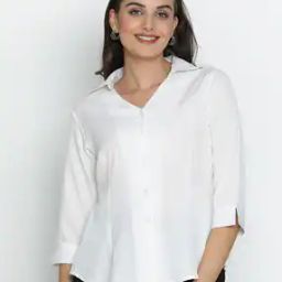 Women Regular Fit Shirt with Spread Collar-image-33