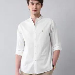Men Striped Regular Fit Shirt with Mandarin Collar-image-99