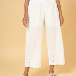 Women Embroidered Mid-Rise Straight Fit Palazzo-image-36