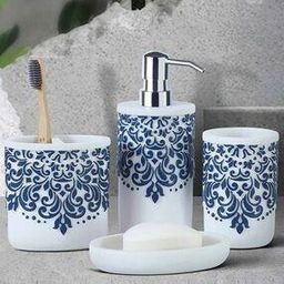 OBSESSIONS Polyresin 4Pc Bathset, White-20