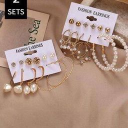 Set of 12 Gold-Plated Hoop Earrings-8