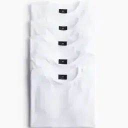 h&m Men Pack of 5 Regular Fit Round-Neck T-Shirts-picture-26