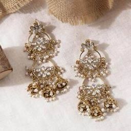 Stone Studded Pearl Drop Chandbalis-15