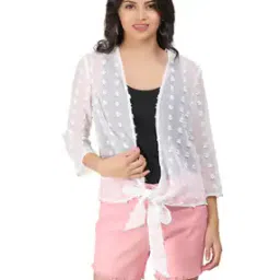Front-Open Shrug with Swiss Dot Detail-14