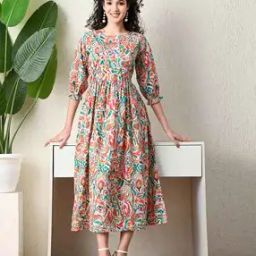 Women Printed Fit & Flare Dress-image-101
