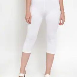 Women Skinny Fit Capris with Elasticated Waist-image-48