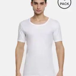 Pack of 4 Round-Neck Half-Sleeve Vests-image-77