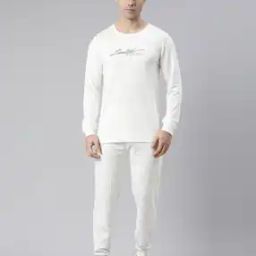 Crew-Neck Ribbed Hems Lounge Sets-image-22