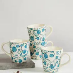 Set of 2 Corsica Mystic India Floral Print Stoneware Coffee Mugs-10
