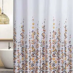 Floral Print Shower Curtain with 12 Hooks-image-37
