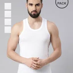 Men Pack of 4 Round-Neck Vests-image-61