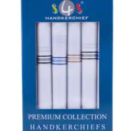 Set Of 6 Men Cotton Handkerchief with Contrast Border-13