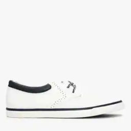Low-Top Lace-Up Sneakers with Perforations-image-48